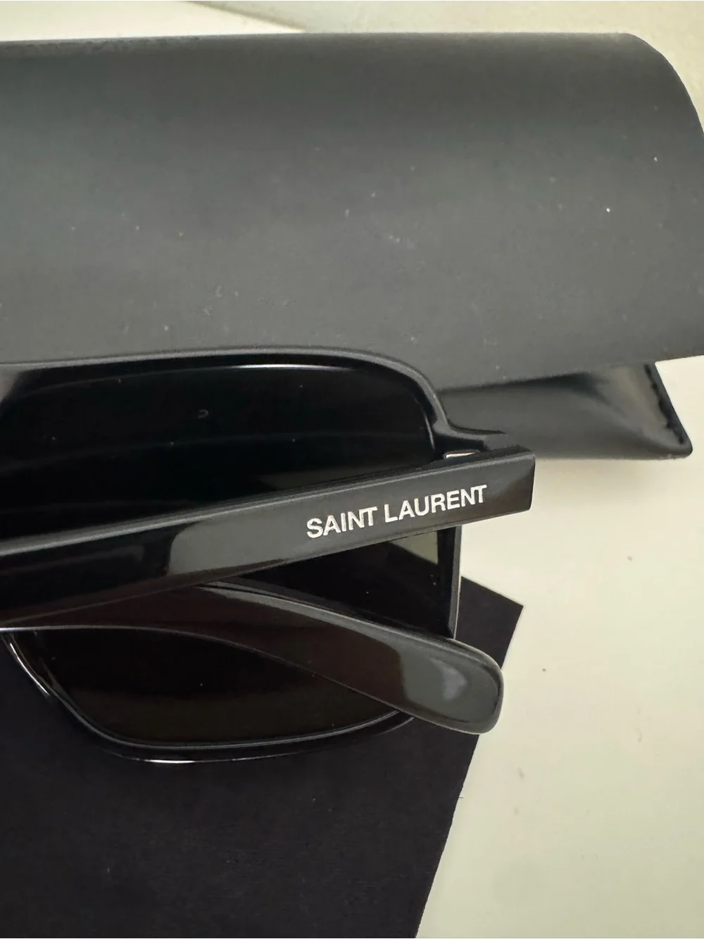 Saint Laurent Black Sunglasses Temple Arm with White Logo